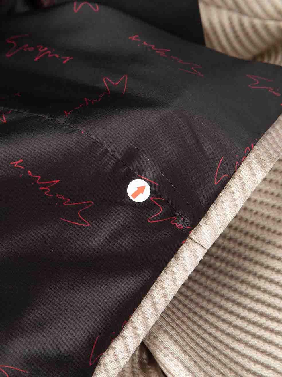 Giorgio Armani Ecru Jacquard Striped Blazer Size XXXL For Sale 1