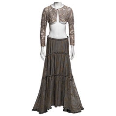 Giorgio Armani Embellished Metallic Lace and Maxi Skirt with Metal, SS 2005