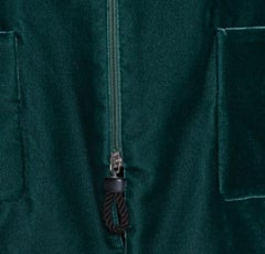 Giorgio Armani Emerald Green Velvet Zip Front Jacket S