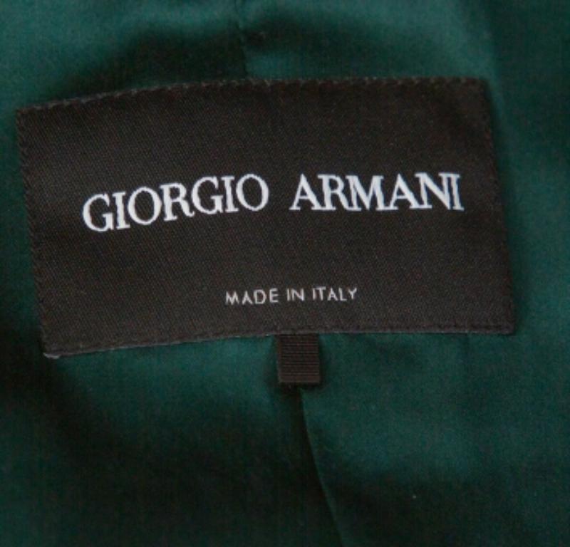 Giorgio Armani Emerald Green Velvet Zip Front Jacket S (Grün) im Angebot
