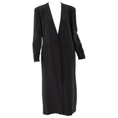 Cappotto lungo Giorgio Armani in seta nera