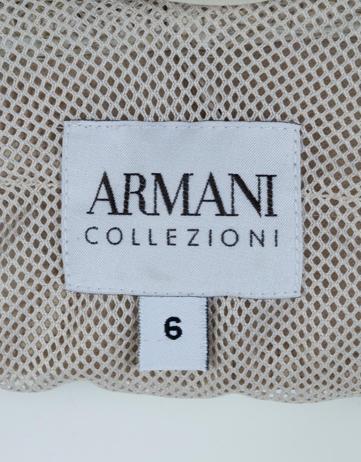 Giorgio Armani Übergangs-Moto-Jacke aus gerafftem Leder mit Knochen - S, 21. Jahrhundert im Angebot 11