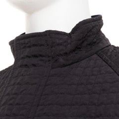 GIORGIO ARMANI fine grid quilted nylon velvet trim double zip jacket IT46 S