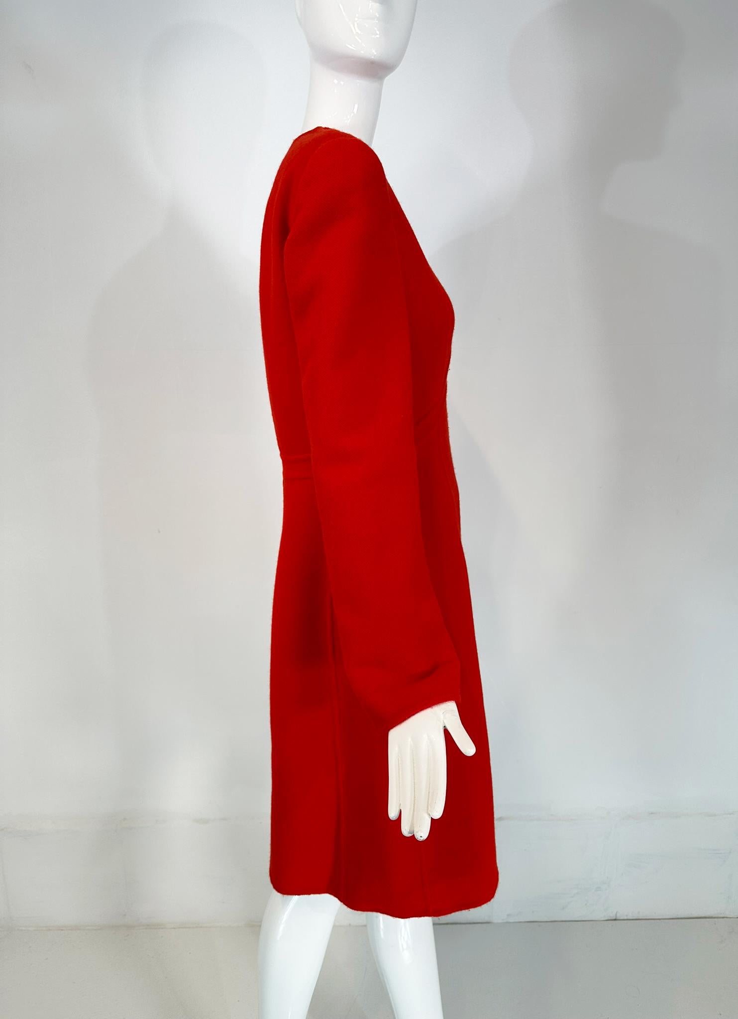Women's Giorgio Armani Fire Engine Red/Hot Pink Double Face Wool/Cashmere Dress Coat 40 For Sale