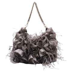Giorgio Armani Floral-Applique Chain Shoulder Bag in Old Rose Polyester