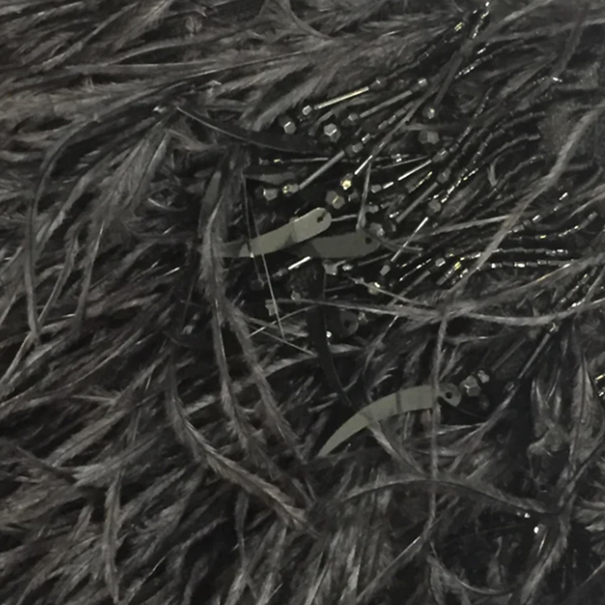 GIORGIO ARMANI FW2004 hat with black feathers and pearls 2