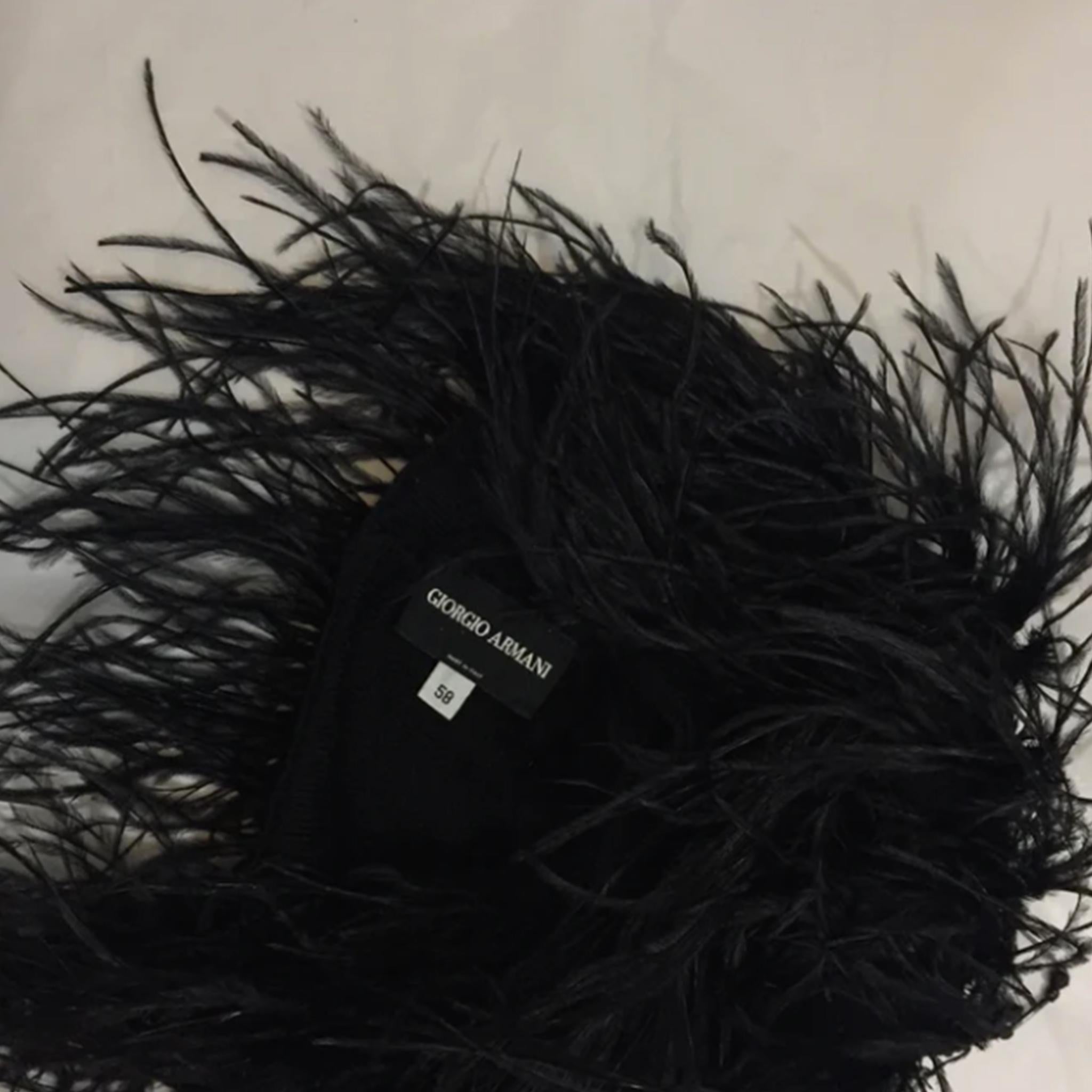 GIORGIO ARMANI FW2004 hat with black feathers and pearls  4