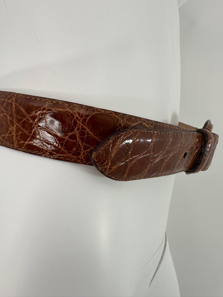 Giorgio Armani Glazed Caramel Genuine Crocodile Belt 70/28  display picture 1