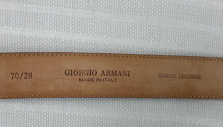 Giorgio Armani Glazed Caramel Genuine Crocodile Belt 70/28  display picture 2