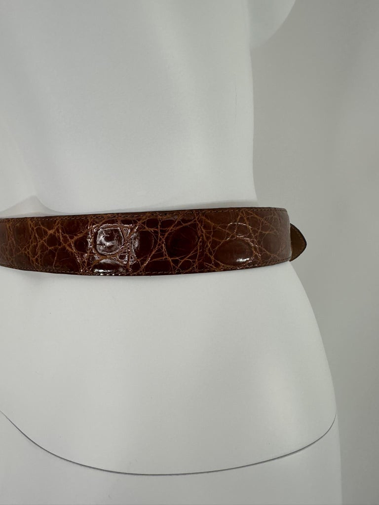 Giorgio Armani Alligator Belt 70/28 Giorgio Armani Alligator Belt With Metallic Inserts - Beige  main image 3
