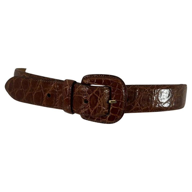Giorgio Armani Alligator Belt 70/28 Giorgio Armani Alligator Belt With Metallic Inserts - Beige  main image 2