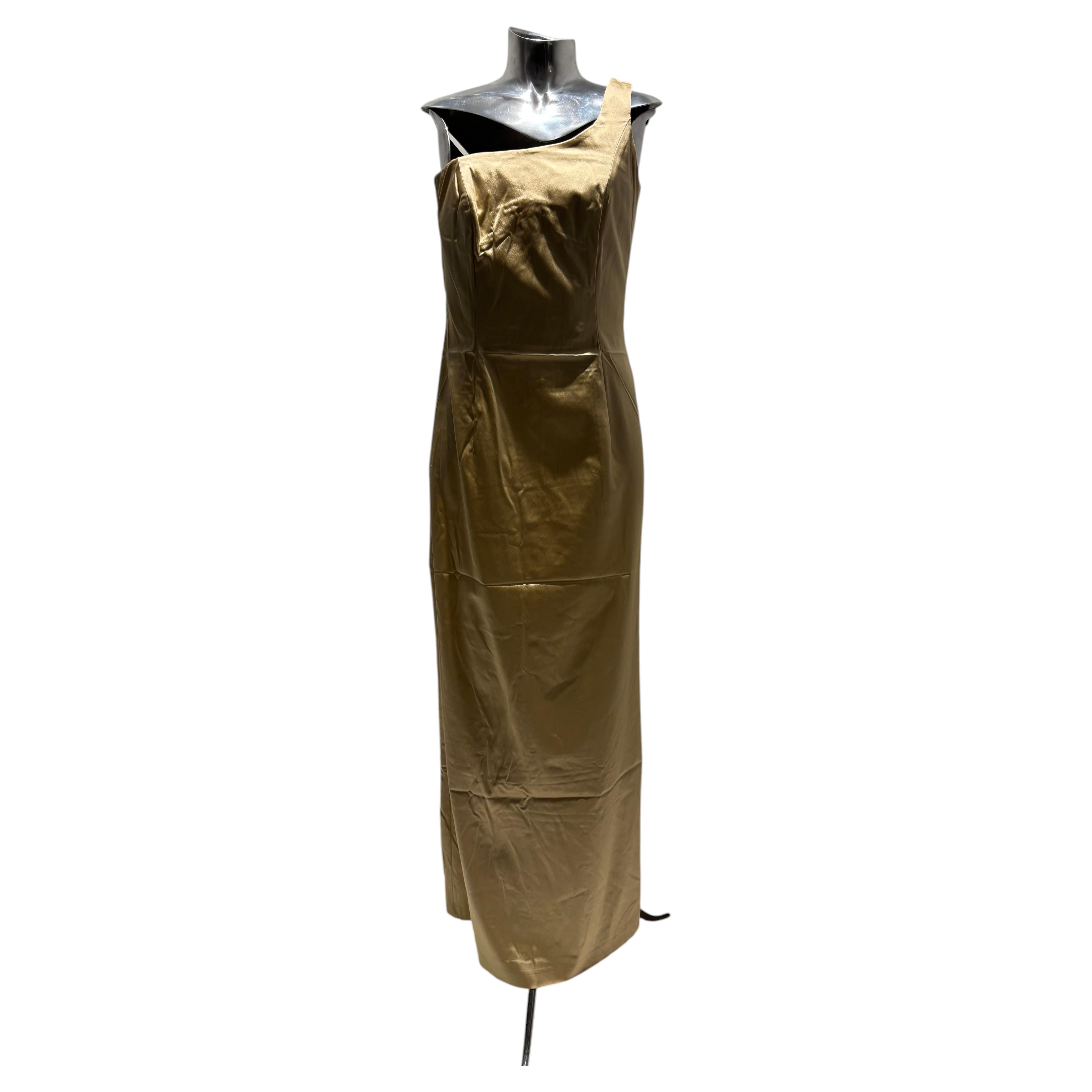 Giorgio Armani Gold Single Strap Long Dress For Sale
