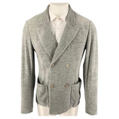 GIORGIO ARMANI Grauer doppelreihiger Sportmantel aus Baumwollmischung