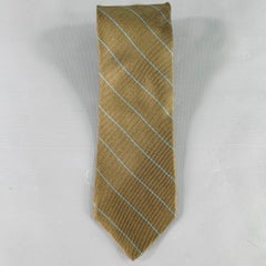 GIORGIO ARMANI Cravatta in seta a righe diagonali verde-blu