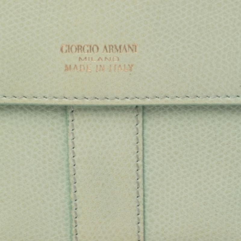  Portefeuille français Giorgio Armani en cuir vert Pour femmes 