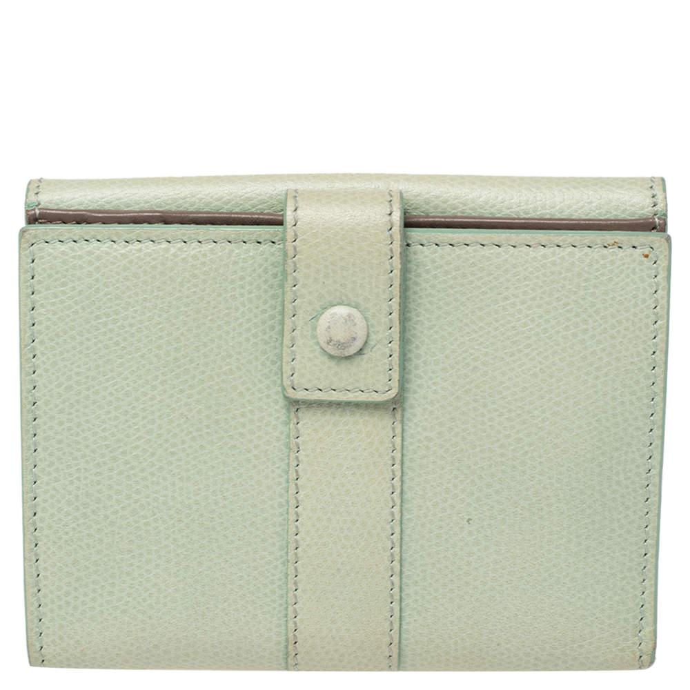 Giorgio Armani Green Leather French Wallet 1