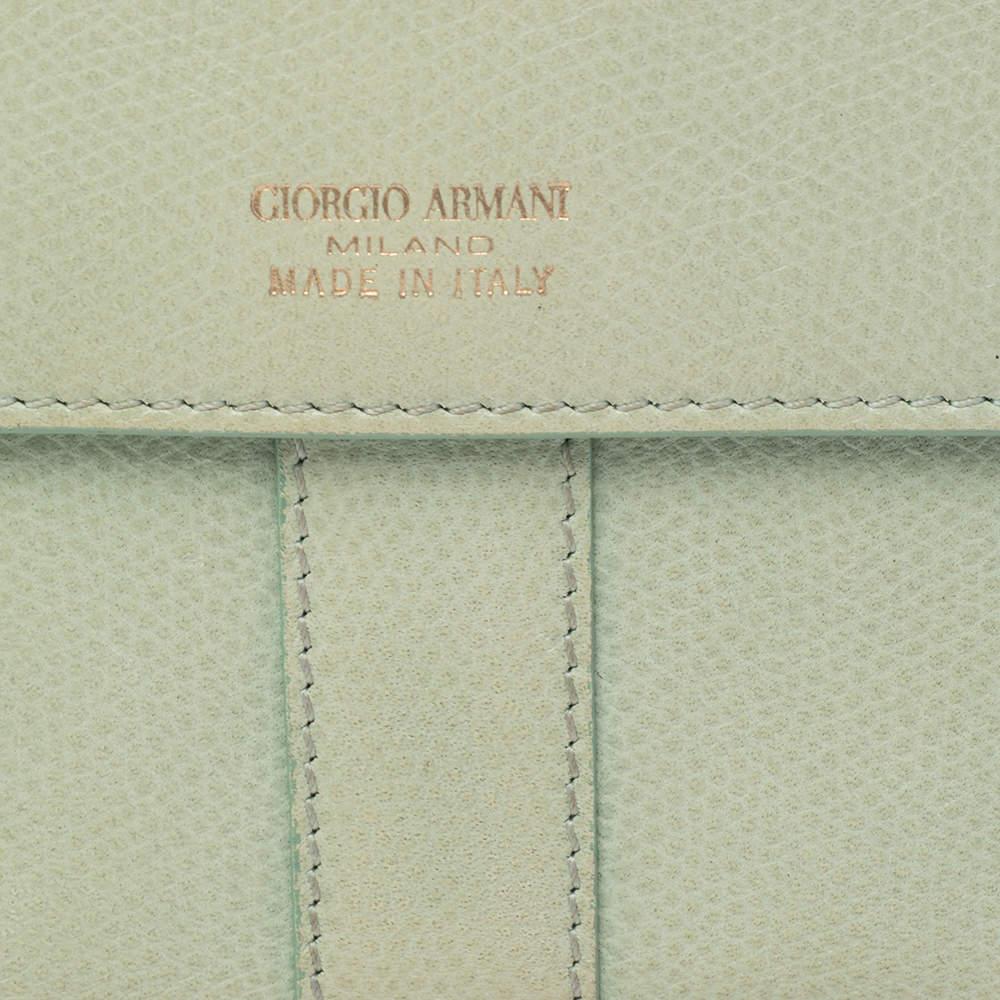 Giorgio Armani Green Leather French Wallet 2