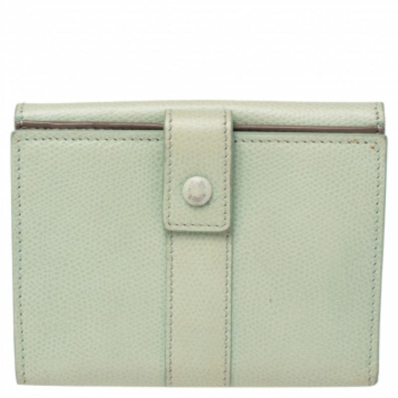 Portefeuille français Giorgio Armani en cuir vert 2