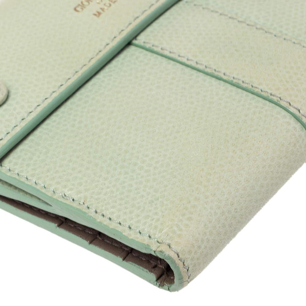 Giorgio Armani Green Leather French Wallet 4