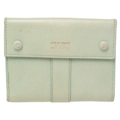 Giorgio Armani Green Leather French Wallet