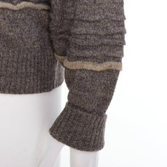 GIORGIO ARMANI Pull à appliques gris alpaca mohair mélangé