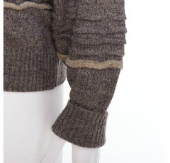 GIORGIO ARMANI grey alpaca mohair blend applique crew sweater
