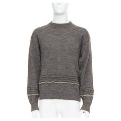 GIORGIO ARMANI jersey redondo con apliques en mezcla de alpaca y mohair gris