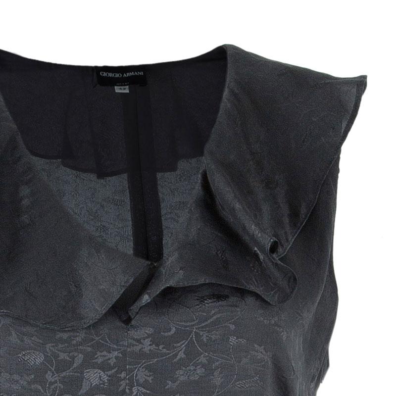 Giorgio Armani Grey Belted Silk Dress M 3
