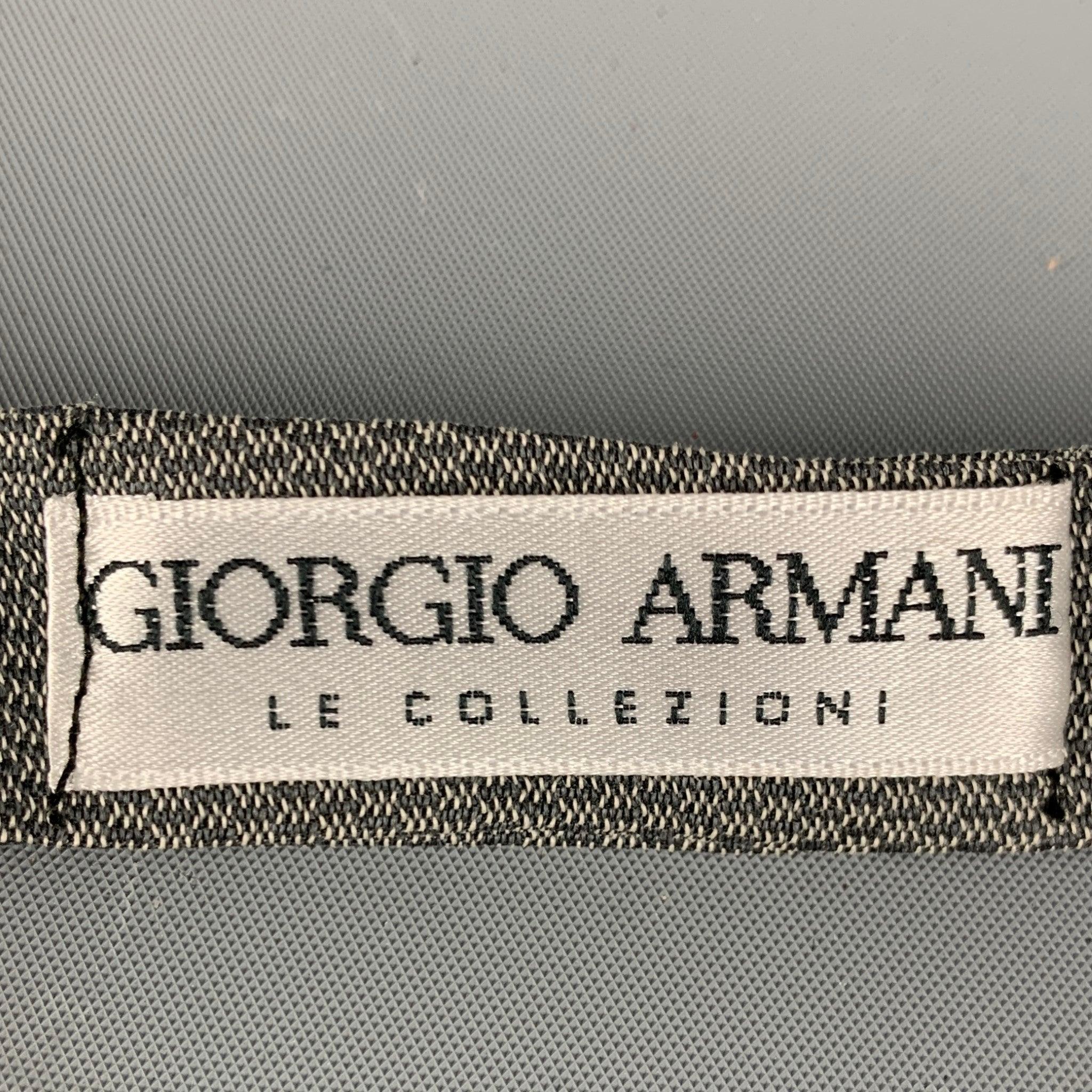 GIORGIO ARMANI Grey Blue Nailhead Silk Cummerbund Bow Tie Set For Sale 1