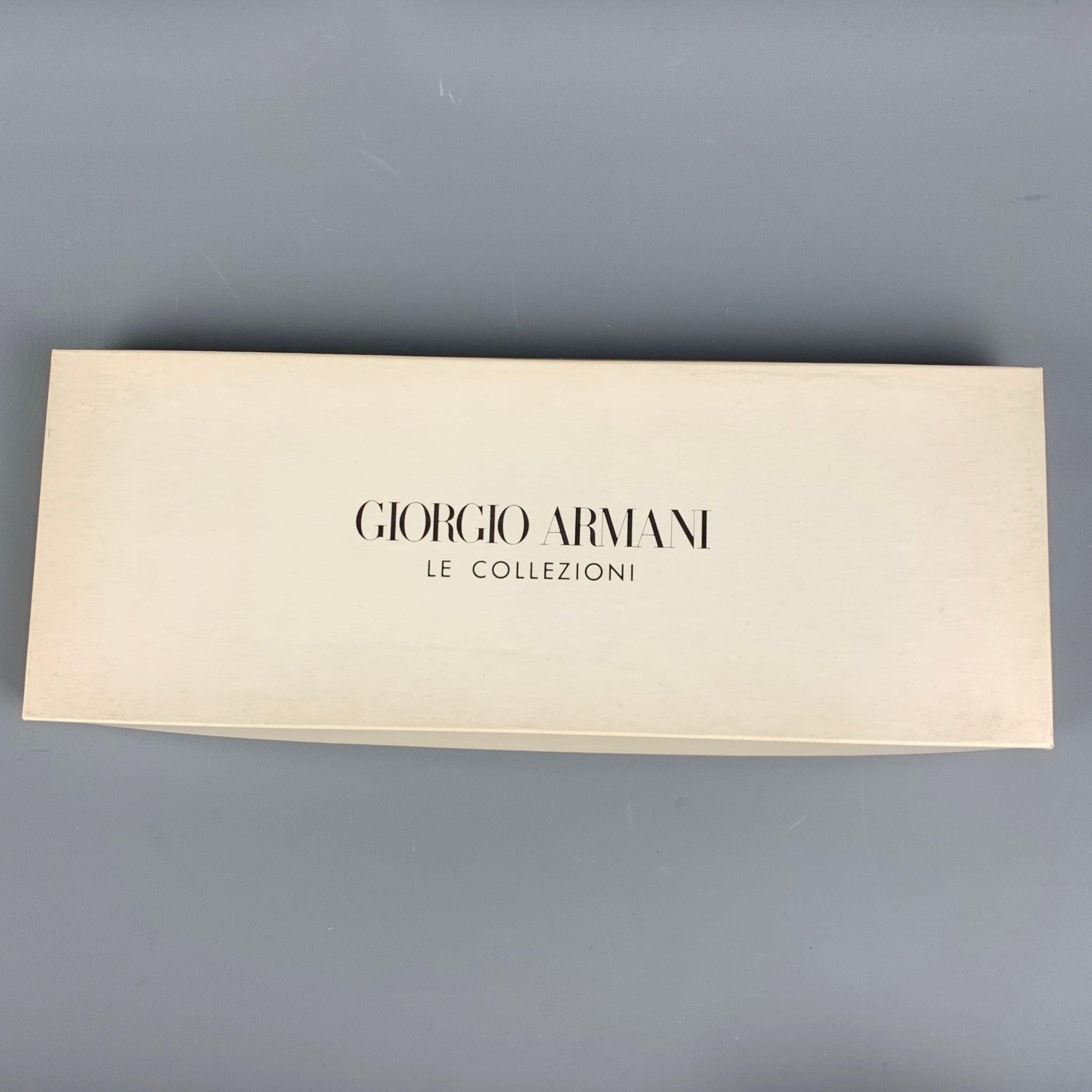 GIORGIO ARMANI Grey Blue Nailhead Silk Cummerbund Bow Tie Set For Sale 3