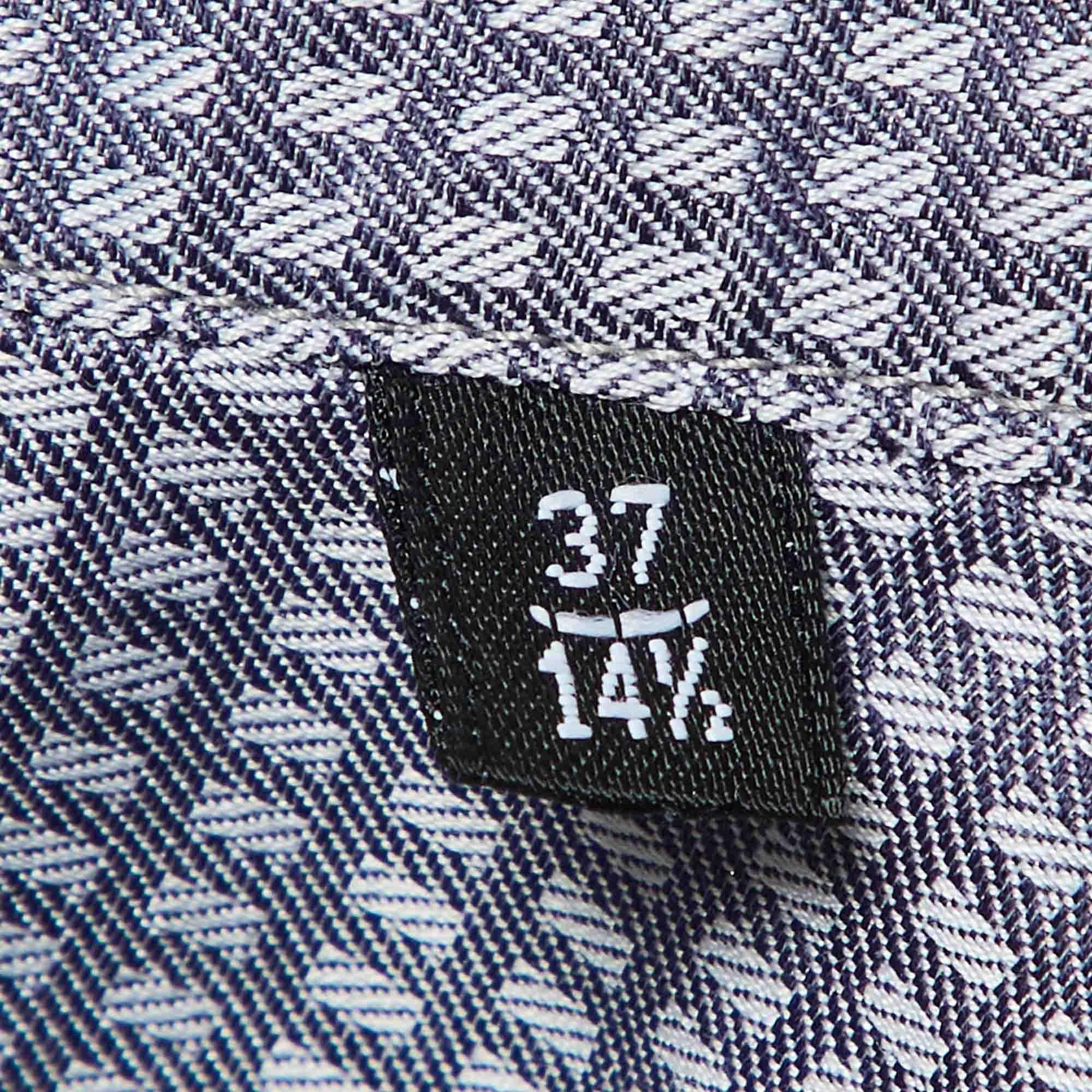 Giorgio Armani Camisa abotonada de algodón a cuadros gris S 1