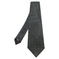 Giorgio Armani Grey Cotton & Silk Jacquard Tie