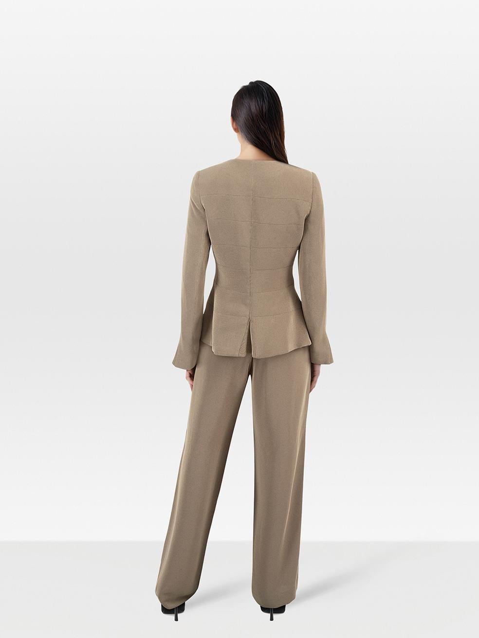 CONDITION is Very Good. Minimal wear to the matching set is evident. Minimal wear to the left cuff with a pull to the weave and missing internal button on the trousers on this used Giorgio Armani designer resale item.
 
 
 
 Details
 
 
 Grey
 
