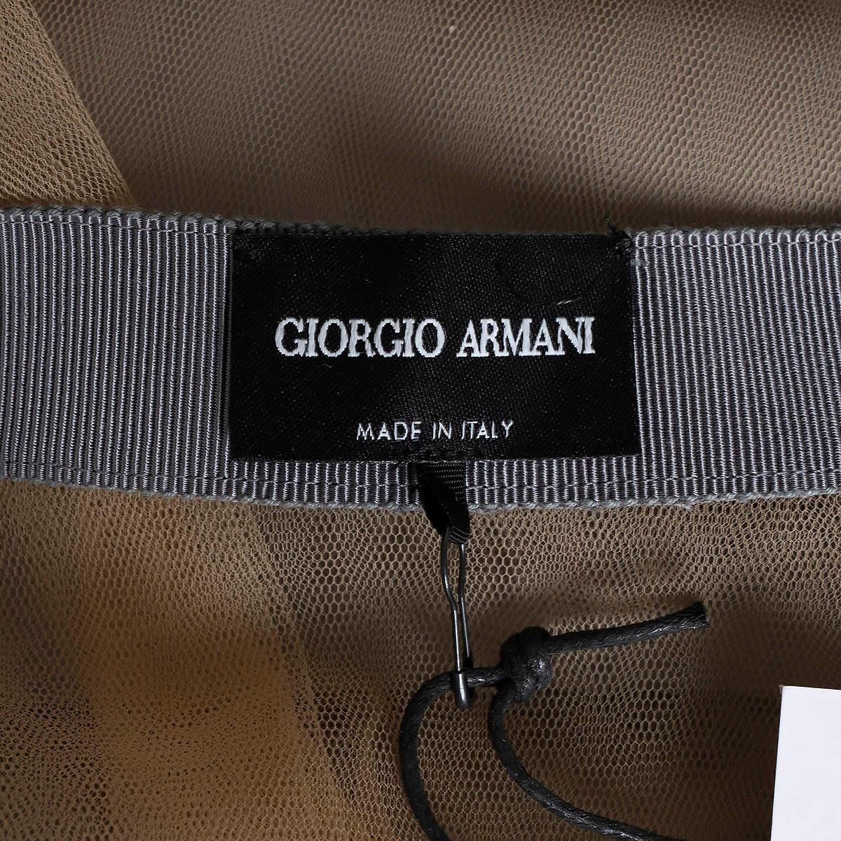 GIORGIO ARMANI grey & multi mesh 2019 BEADED VEST Shirt 38 XS For Sale 2