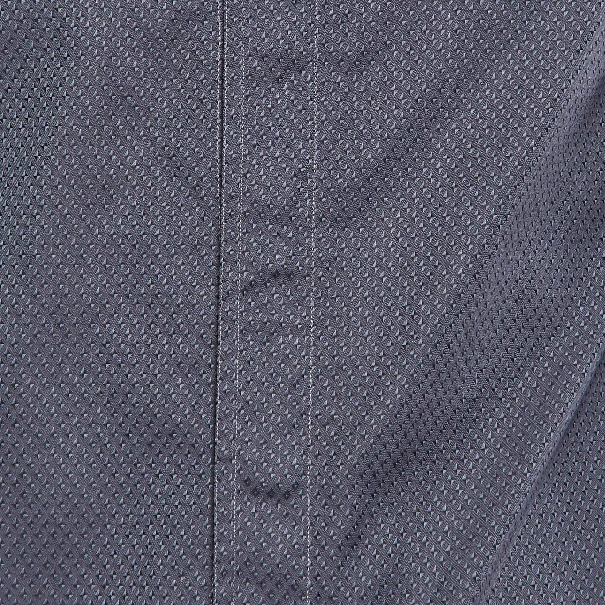 Grigio Giorgio Armani - Camicia abbottonata in cotone grigio a fantasia M. in vendita