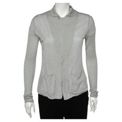 Giorgio Armani Cárdigan de punto perforado gris XL
