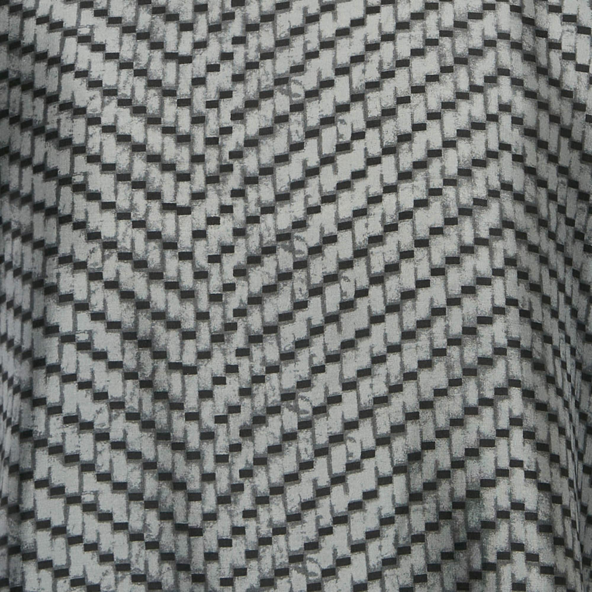 Grigio Giorgio Armani Maglietta girocollo in seta stampata grigia XL in vendita