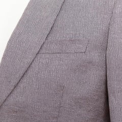 GIORGIO ARMANI grey ramie silk curved lapels single vent evening blazer IT46 S
