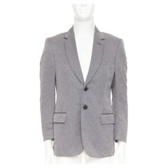 GIORGIO ARMANI grey ramie silk curved lapels single vent evening blazer IT46 S