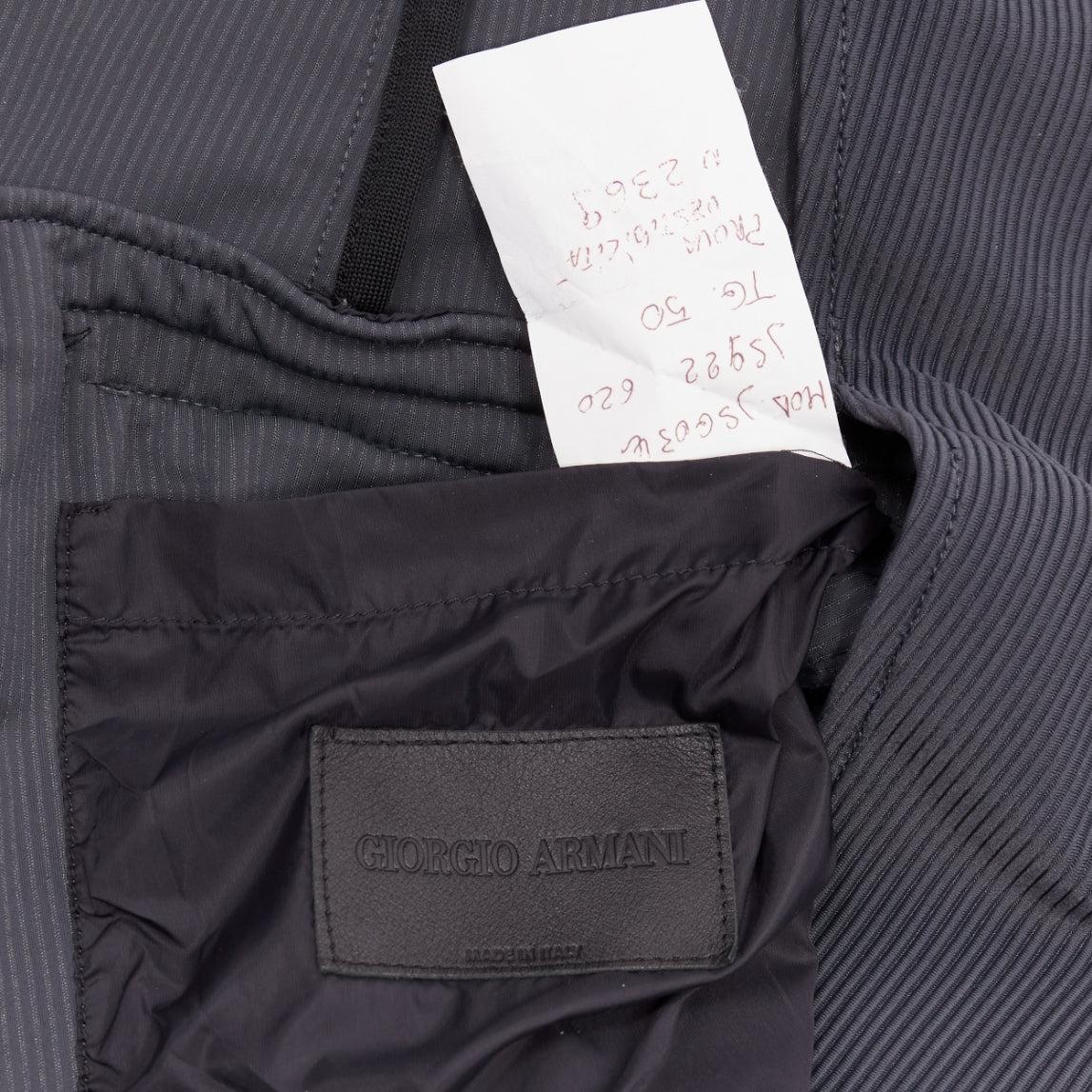 GIORGIO ARMANI grey ribbed fabric buttons single breasted blazer IT50 L For Sale 5