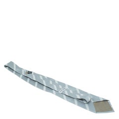 Giorgio Armani Grey Striped Silk Tie