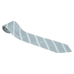 Giorgio Armani Grey Striped Silk Tie