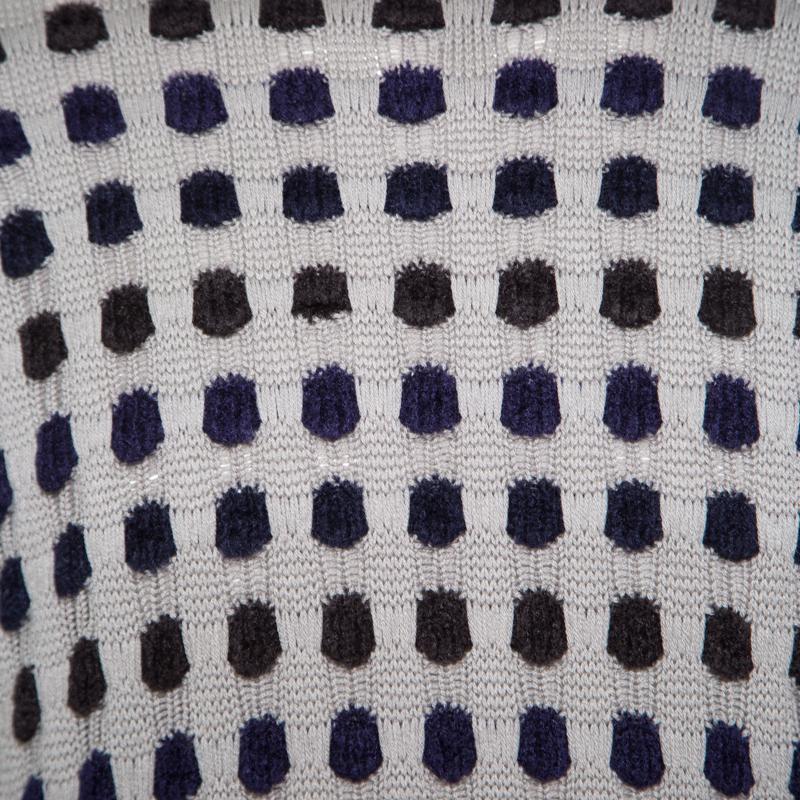 Giorgio Armani Grey Textured Dotted Sweater XL In New Condition In Dubai, Al Qouz 2
