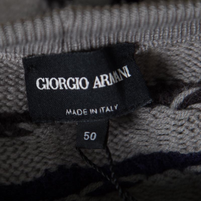 Giorgio Armani Grey Textured Dotted Sweater XL 1