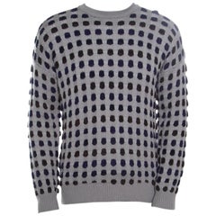 Giorgio Armani Grey Textured Dotted Sweater XL