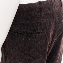 GIORGIO ARMANI grey velvet textured high waisted wide leg cropped pants IT46 S