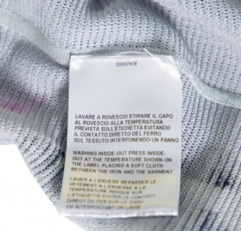 Women's Giorgio Armani Grey Watercolor Printed Perforated Knit Tank Top XS For Sale
