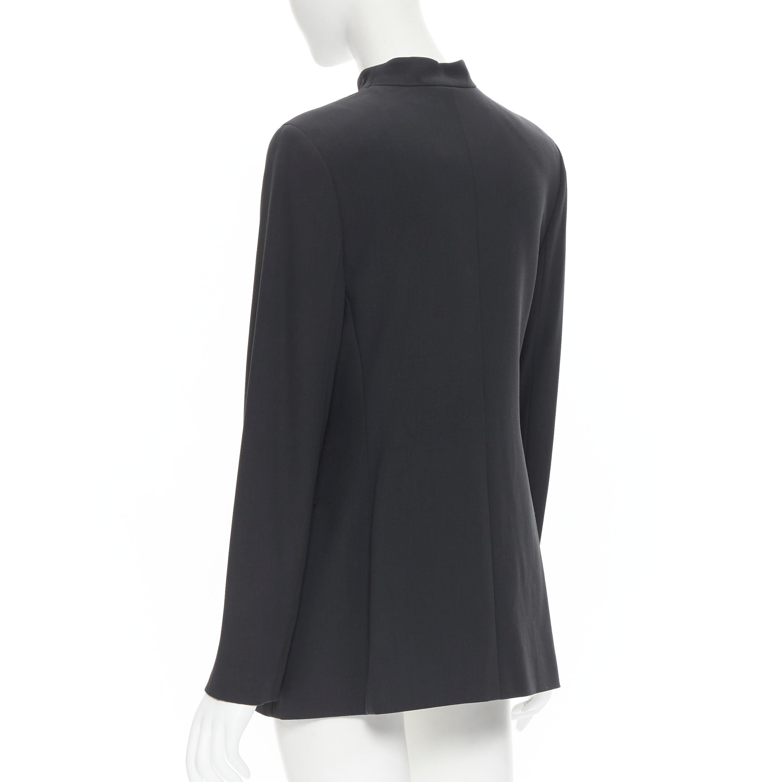 GIORGIO ARMANI grey wool asymmetric stand collar minimal blazer pant set IT42 M 1