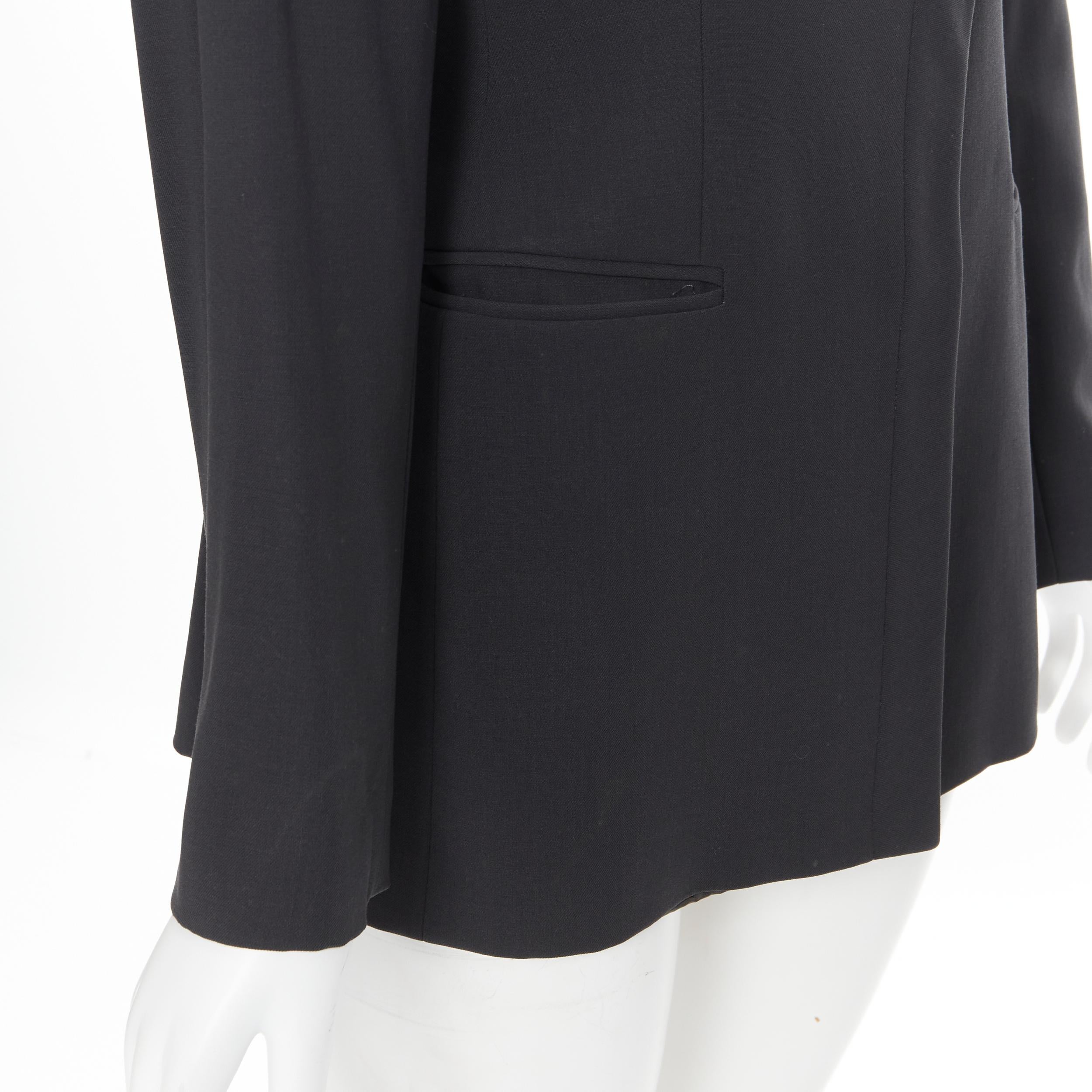 GIORGIO ARMANI grey wool asymmetric stand collar minimal blazer pant set IT42 M 2
