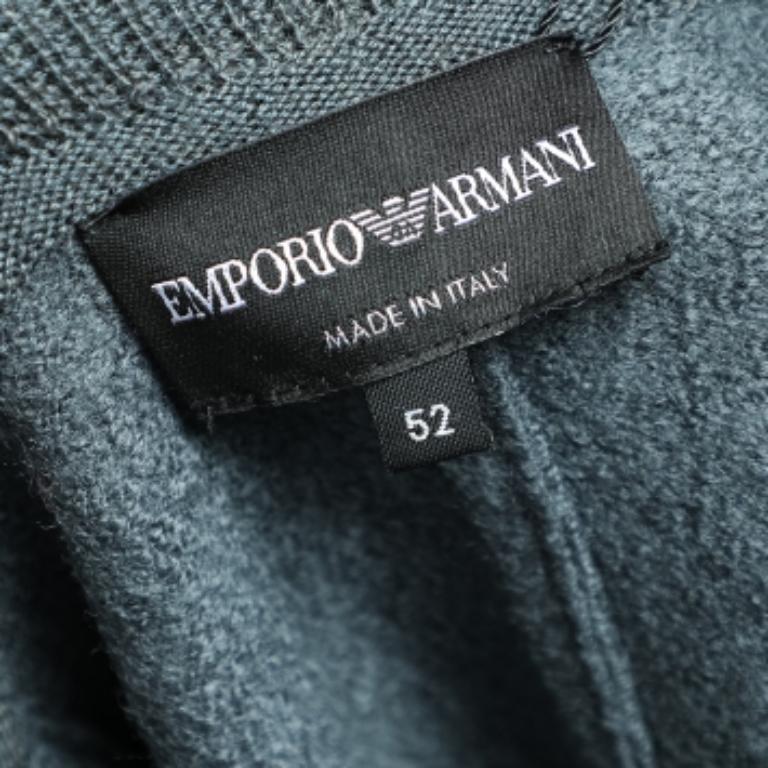 De los hombres Giorgio Armani Chaqueta gris de lana y punto con detalle de mangas y botones delante XL en venta
